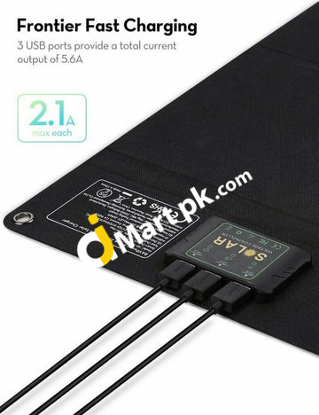 Solar Panel Ravpower 28W With 3 Usb Ports Waterproof Foldable Camping Travel Charger - Imported From